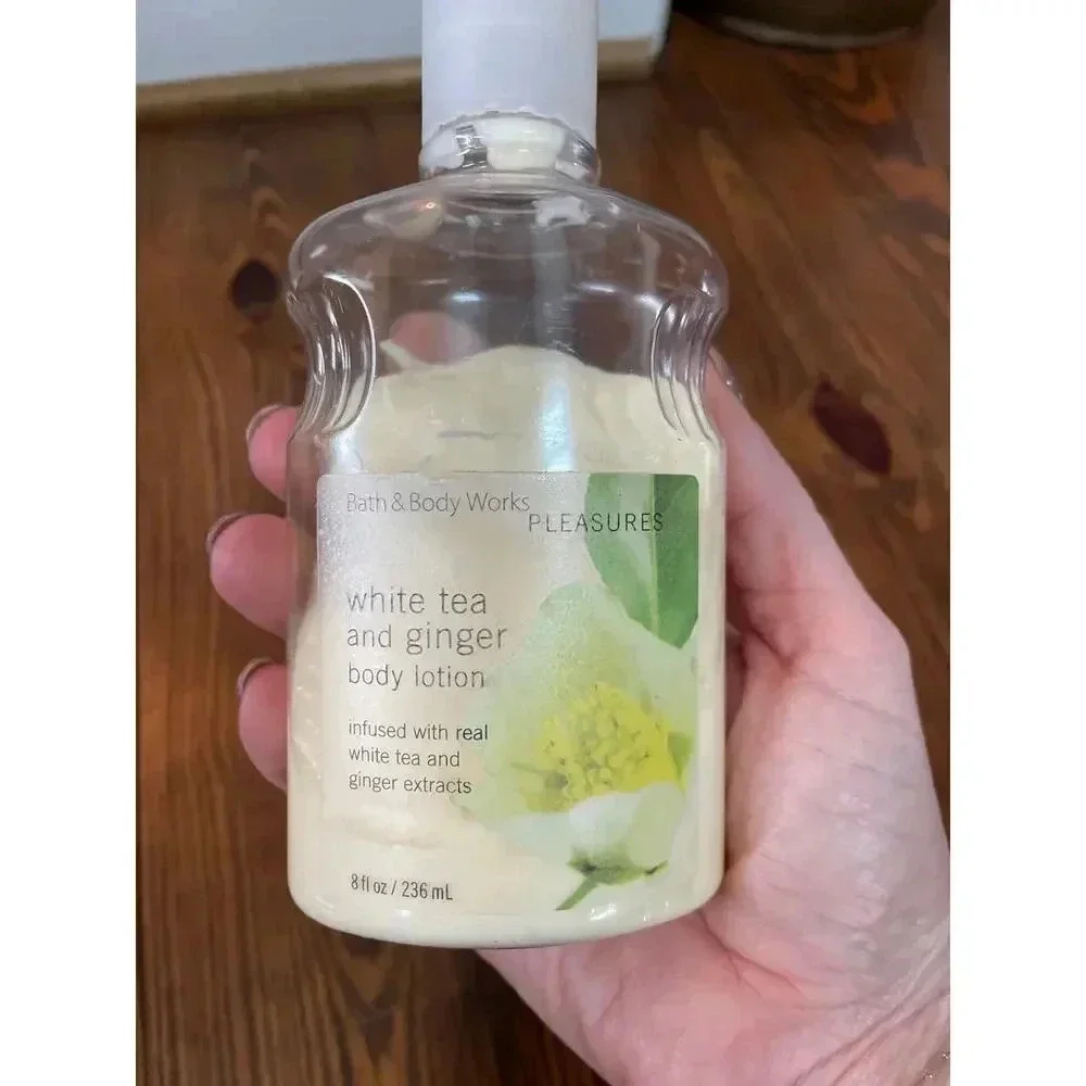 Rare Bath & Body Works White Tea & Ginger Retired Lotion, 50% full